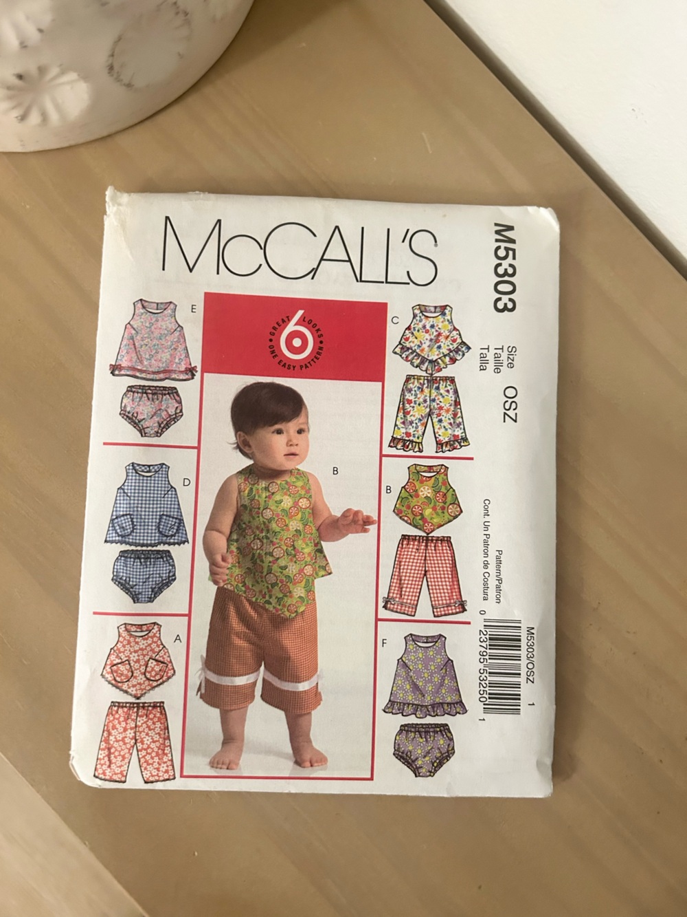 McCall’s M5303 Infant Clothing Sewing Pattern Baby Outfit Pattern